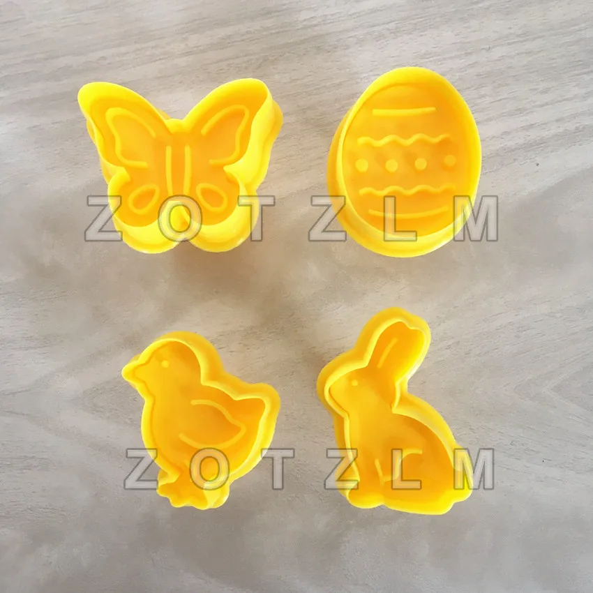 4 шт./компл. пасхальные бонусные пластиковые формочки для печенья 3D пасхальное