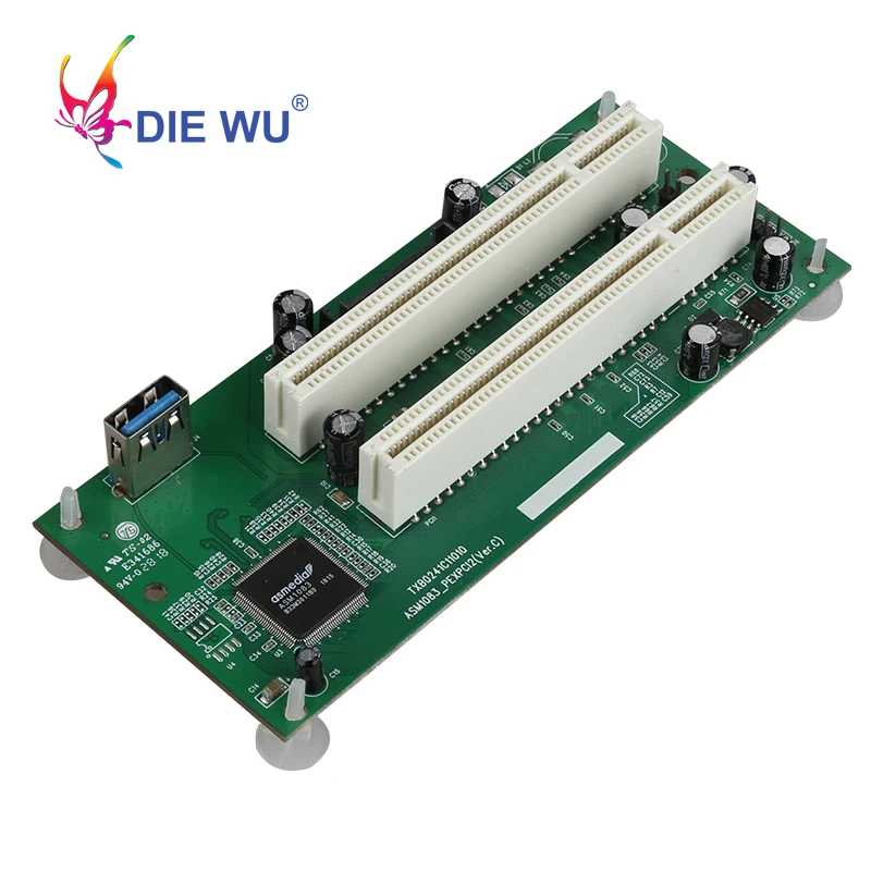 

PCI-Express to PCI Adapter Card PCIe to Dual Pci Slot Expansion Card USB 3.0 Add on Cards Converter TXB024