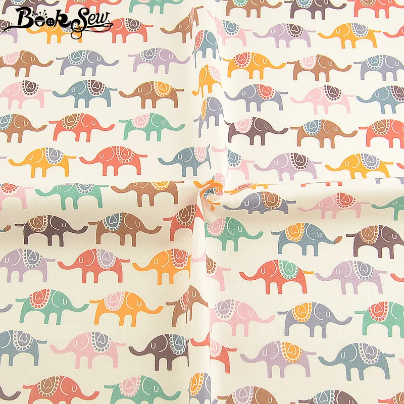 Книжный тканевый измеритель ткани печатные Животные Слон материал хлопок саржевая ткань Tissu Tecido de лоскутное шитье
