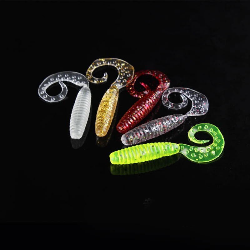 

10pcs 2.5g 6.5cm fishing Lures soft bait Worms Artificial silicone fishing lure with salt smell carp Bass Pesca Fishing Takcle