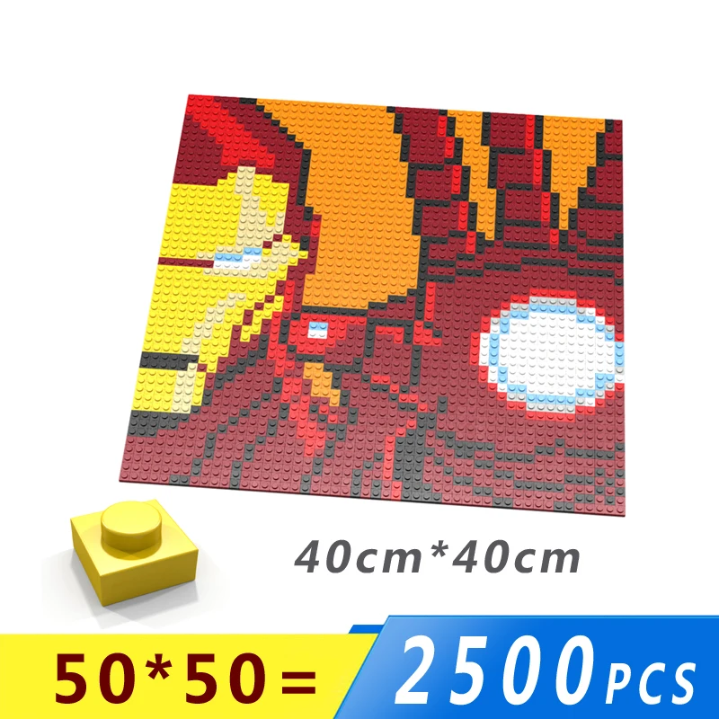Iron Man Isometric Pixel Art Bricks 1x1 Mini Square Building