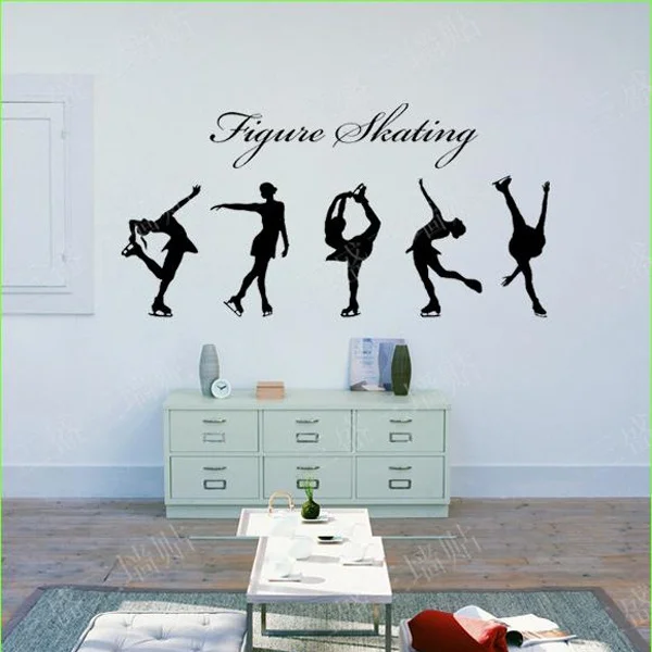 

Figure Skating Girls Wall Stickers Large Wall Decals For Living Room Bedroom Home Decor Decoration Removable Wallpaper Decal Art