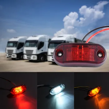 

2pcs Waterproof ABS LED Side Marker Blinker Light Brake Signal White Yellow Red Rear Lamp For Car Truck Trailers 12/24V