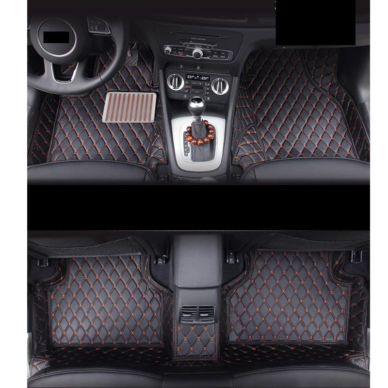 

lsrtw2017 fiber leather car interior floor mat for audi a1 a3 a4 a5 a6 a7 a8 b6 b8 c5 b7 8p c6 tt 1995-2019 2018 2017 2016 2015