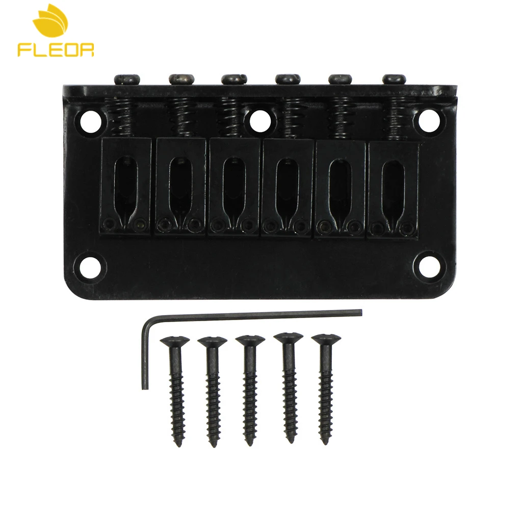 FLEOR Fixed Bridge Hardtail Top Loading Guitar Bridge Black 78mm for 6