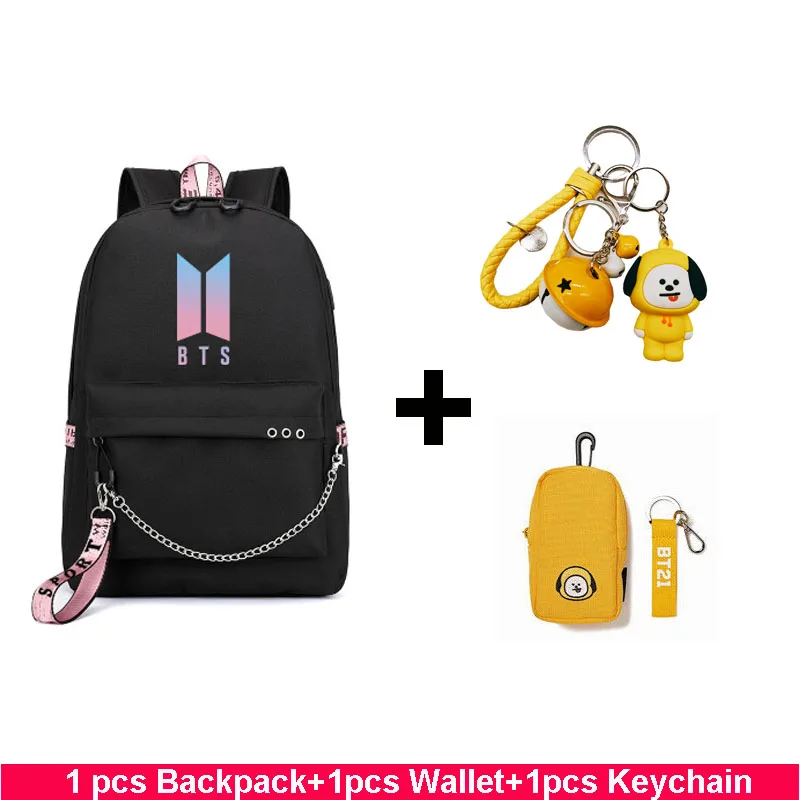 

2018 Hot Sale BTS Bangtan Boys Backpack LOVE YOURSELF Lovely Canvas Travel Bag For Teenagers Girls Schoolbag