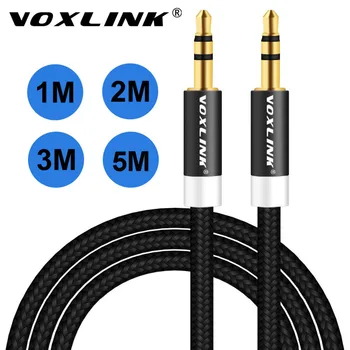 VOXLINK Audio Cable 1m/2m/3m 3.5mm Aux Headphone Cable Male to Male Audio Cable Line For Car iPhone MP3/MP4 Headphone Speaker high quality 1m car audio jack plug male to male aux cable 3 5 mm audio male to male cables for headphone mp3