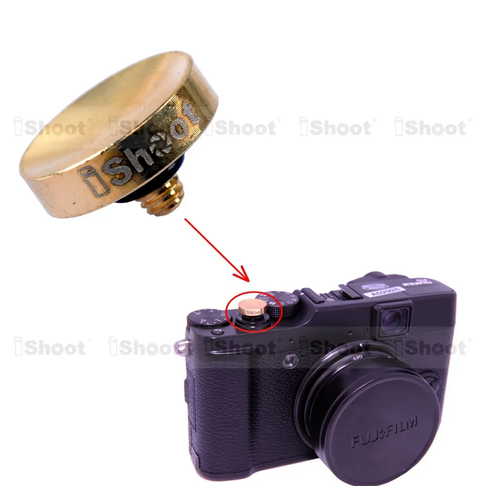 Мелко вогнутая Золотой Медь Камера кнопка спуска затвора для Nikon DF FM2 Fuji X100 X100S X100T, X30 X20 X10, X-E1 X-E2 X-PRO1