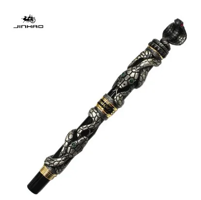 Caixa para Escolher o Transporte Jinhao Snake Grey Comemorar 18kgp Médio Nib Fountain Pen Livre Old Ano 8 Cheap Canetas tinteiro