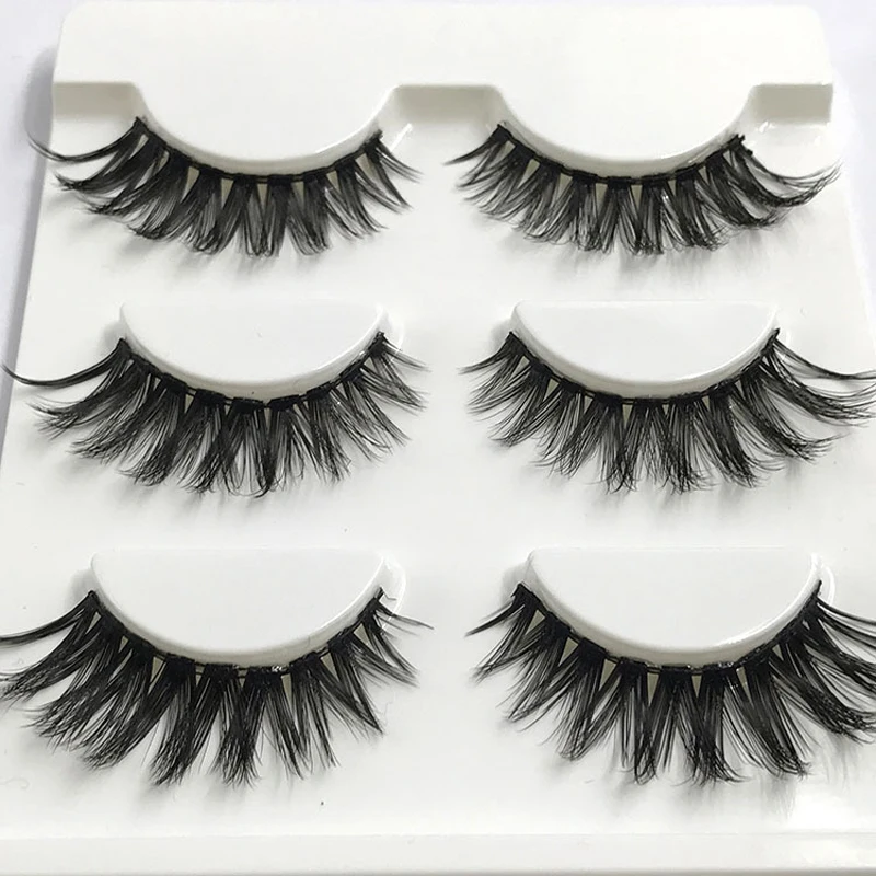 

YOKPN 3Pairs/Lot Fake Eyelashes 3D Eyelash Volume Hand Made Multi-Layer Thick False Lashes Sexy Faux Eyelashes Pro Beauty Makeup