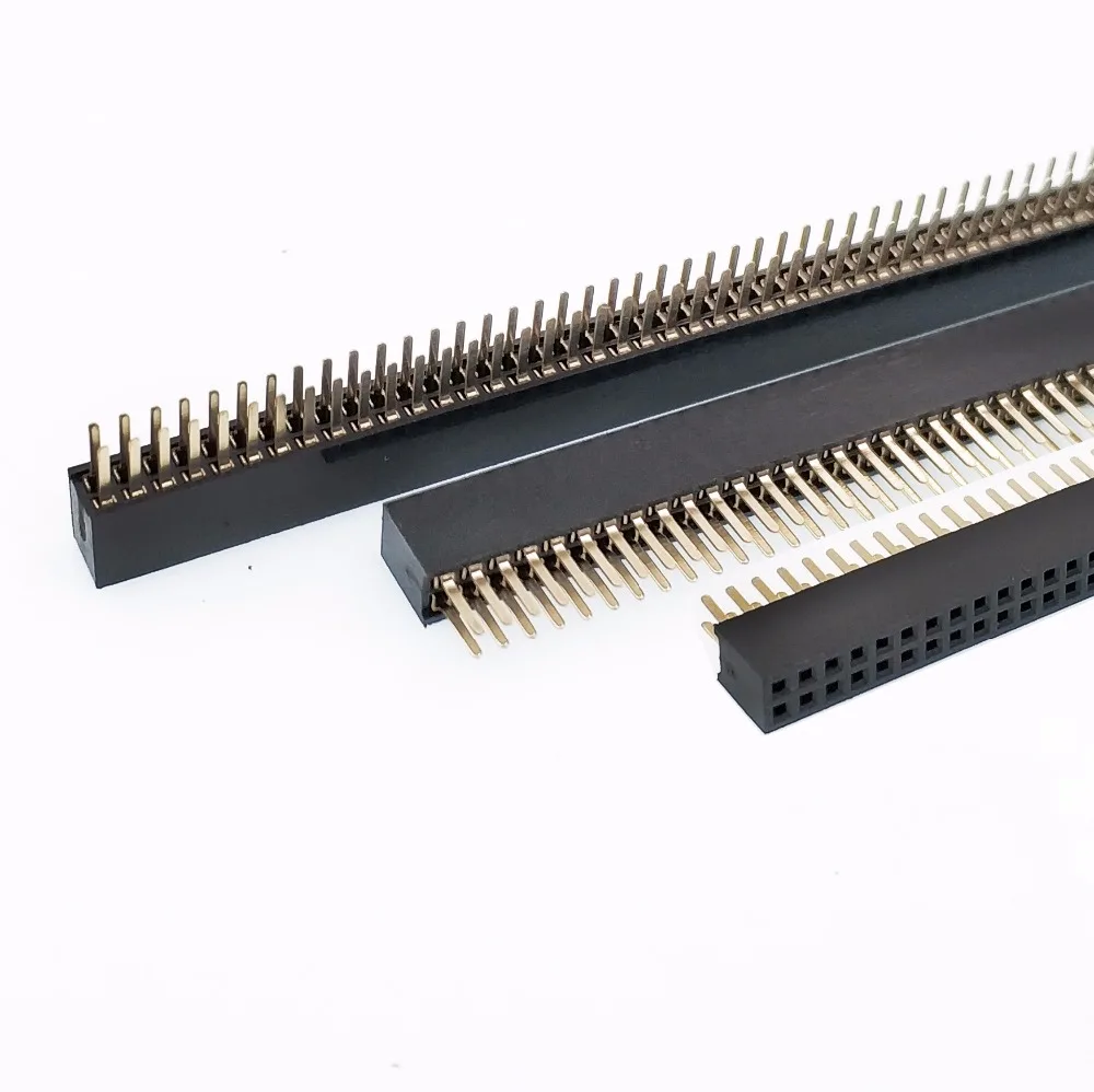 Buy 100pcs 1.27mm Dual Female Header, 0.05"Straight