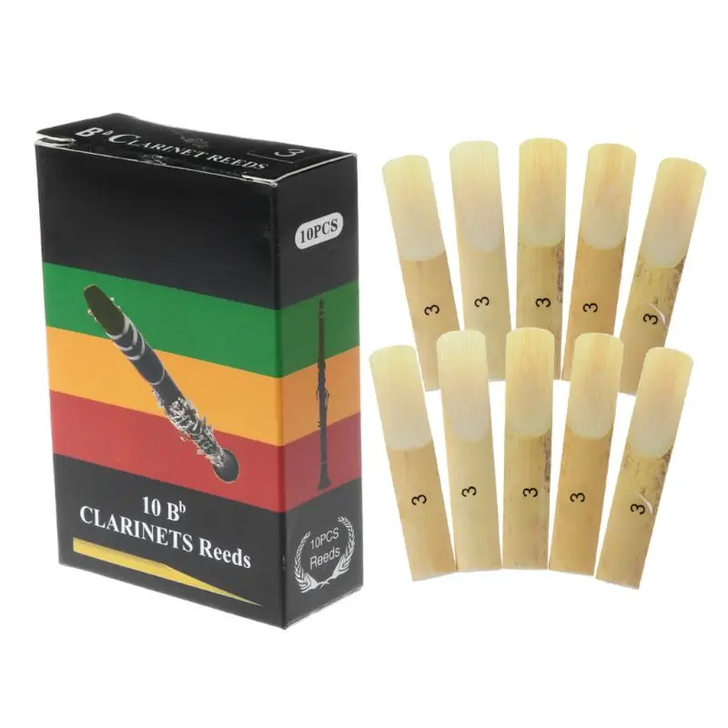 

10pcs/set Bb Clarinet Reeds Traditional Bamboo Reed Strength 2.0 /2.5 /3.0