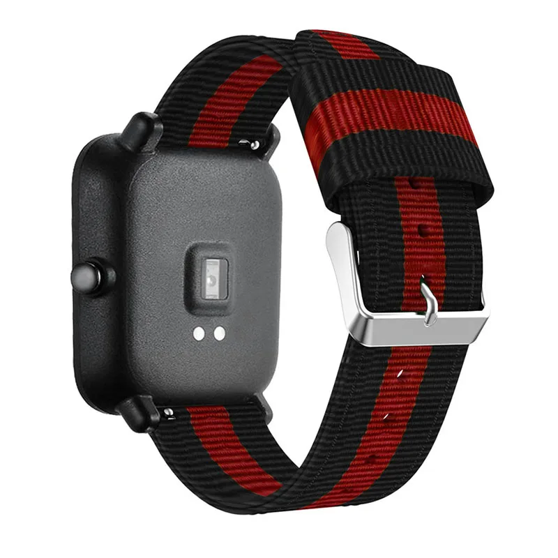 Ремешок нейлоновый для смарт часов xiaomi Amazfit Bip Youth браслет Samsung Gear S2 Huami Bit 20