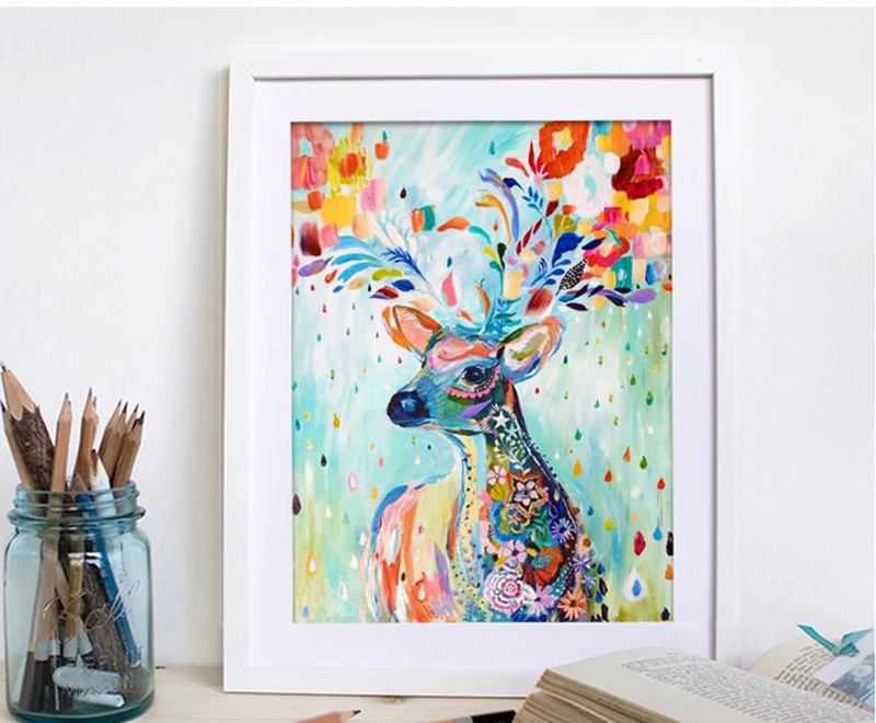 

Rainbow color deer Diamond Painting Cross Stitch Pattern,5D Diamond Embroidery diamond Mosaic Resin Home Decor DIY diamond art