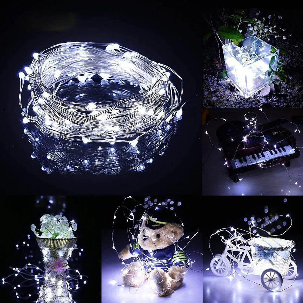 4M 40LED Button Cell Battery Powered Silver Copper Wire Mini Fairy