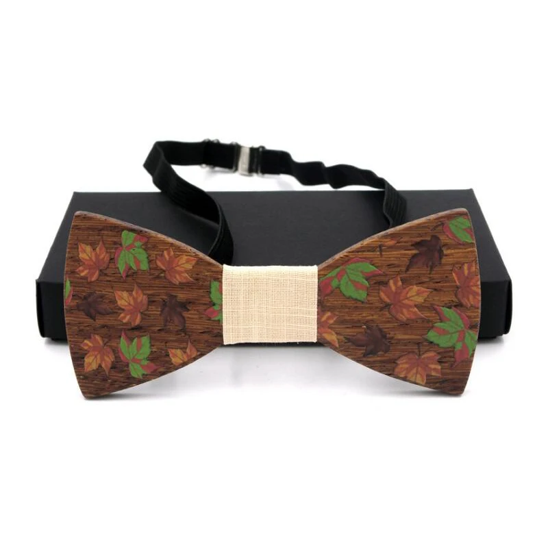 

GUSLESON Novelty Solid Wooden Bow Tie For Men Weeding Fashion Three-dimensional Wood Bowtie 3D Handmade corbata Ties Gravata