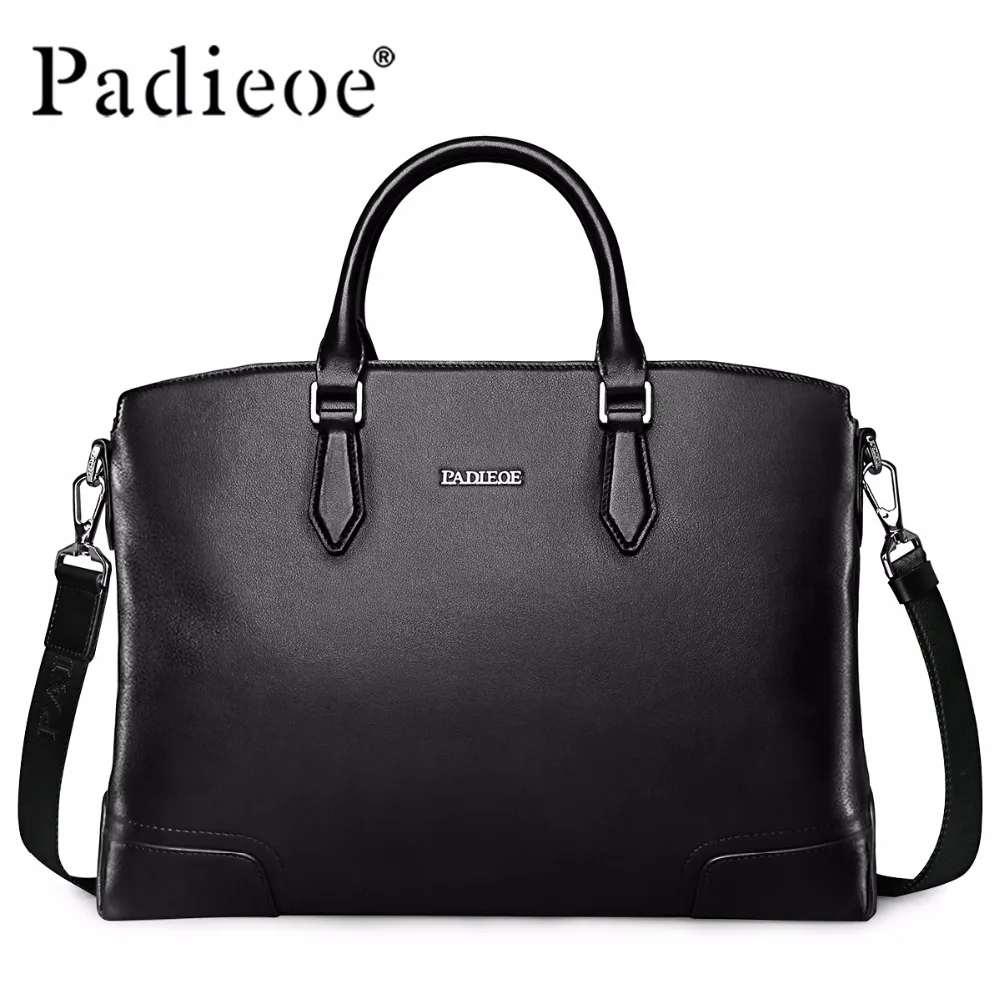 Brand Handbag Padieoe Men Shoulder Bags Messenger Bag Genuine Leather Briefcase Men s Business Casual Tote