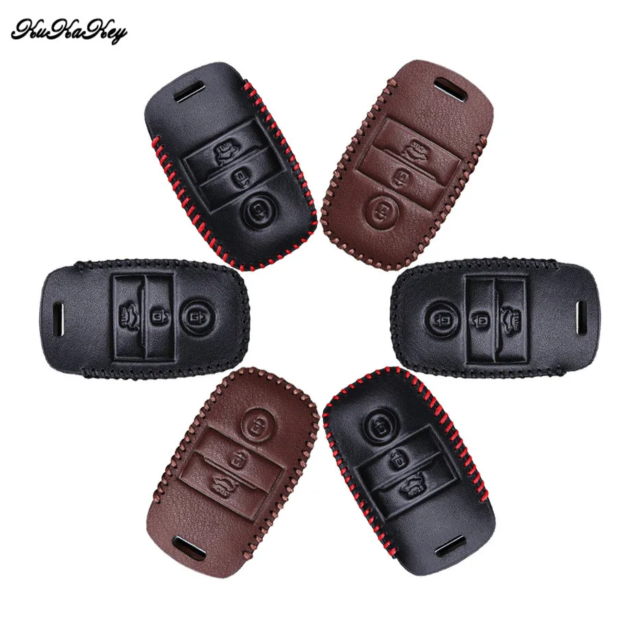 1PC Leather Car Key Case Cover Protection Shell Skin For Kia Rio K2