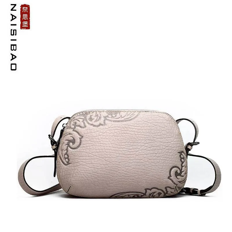 

NAISIBAO high quality fashion luxury brand 2019 new crossbody bag retro shoulder bag small bag leather leisure shell bag