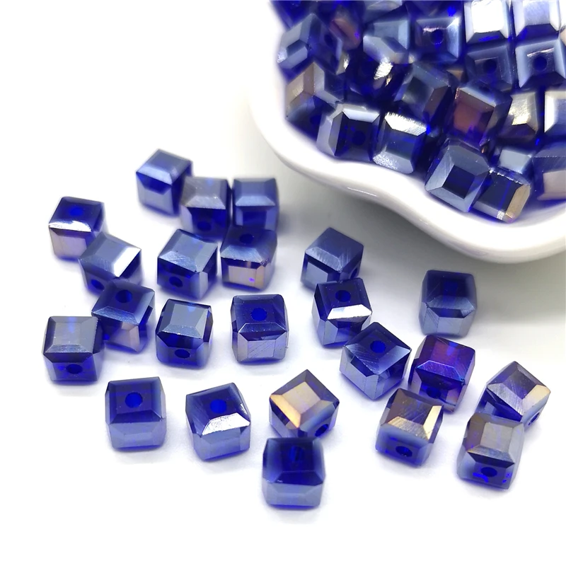 20 pcs/lot Crystal Glass Beads 6mm Crystal Glass Beads Accessories for Jewelry Making Square Shape Crystal Cube