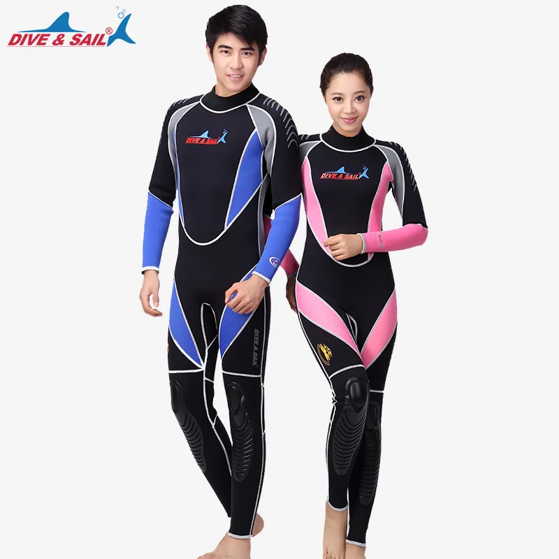 

3MM diving suit men and women thick warm diving suit piece long sleeve winter swimming surf clothing full suit