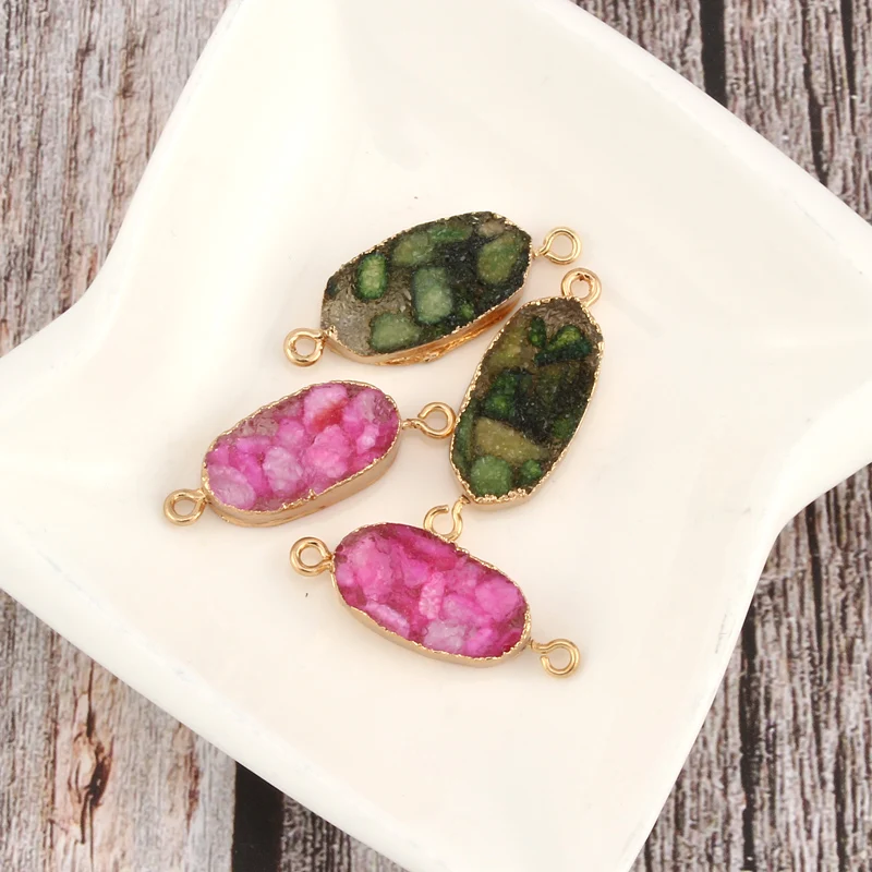 

2pcs 20mm Unique Oval Irregular Resin Connector Finding Diy Handmade Pendant Bracelet Necklace Earrings Jewelry Accessories F96