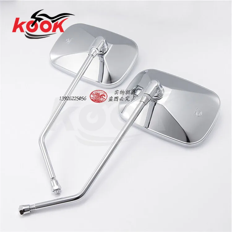 chrome rectangle motorcycle rearview mirror 10mm 8mm universal motorbike rear view mirrors moto side miror motocross