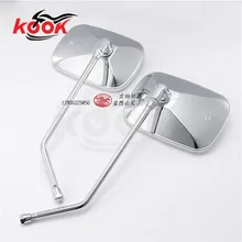 chrome rectangle motorcycle rearview mirror 10mm 8mm universal motorbike rear view mirrors moto side miror motocross