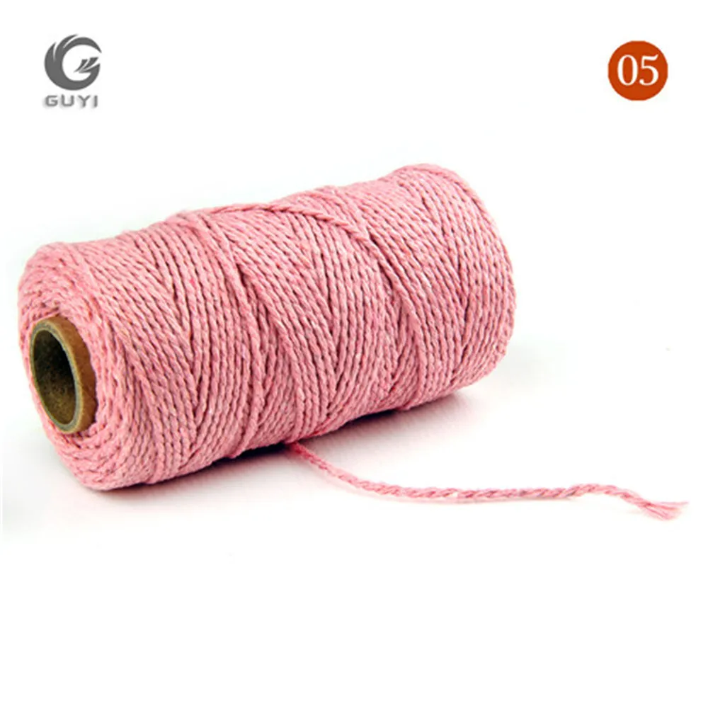 1 Roll 100 Yards 2mm Colorful Twisted Cotton Rope 2 Colors strand Twisted DIY Macrame Cotton Cords