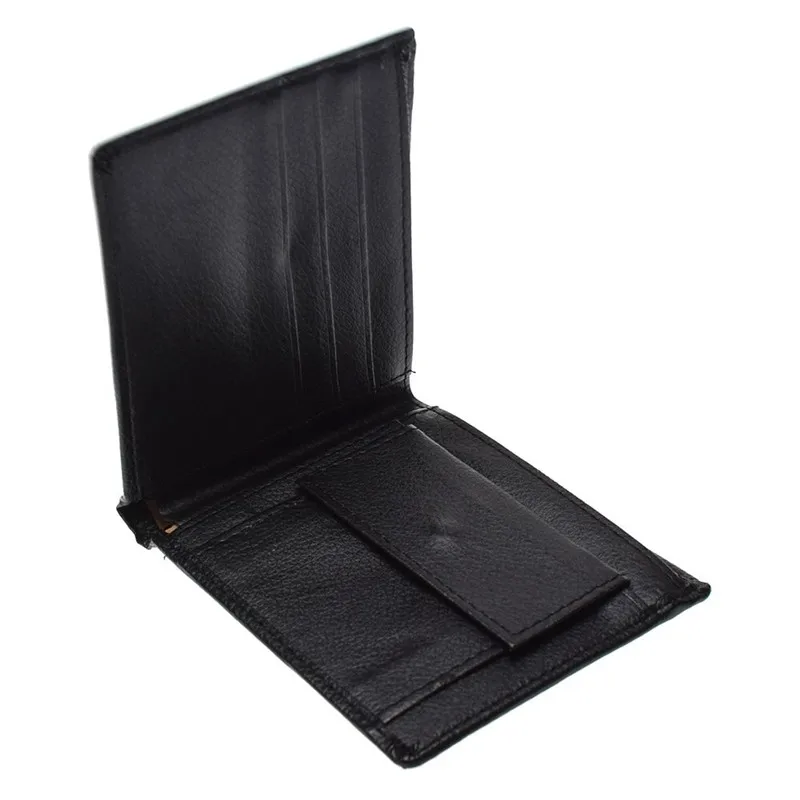 

ISKYBOB 1PC Black PU Leather Men Wallets with Zipper Coin Pocket Vintage Male Purse Bifold Function Men Wallet with Card Holders