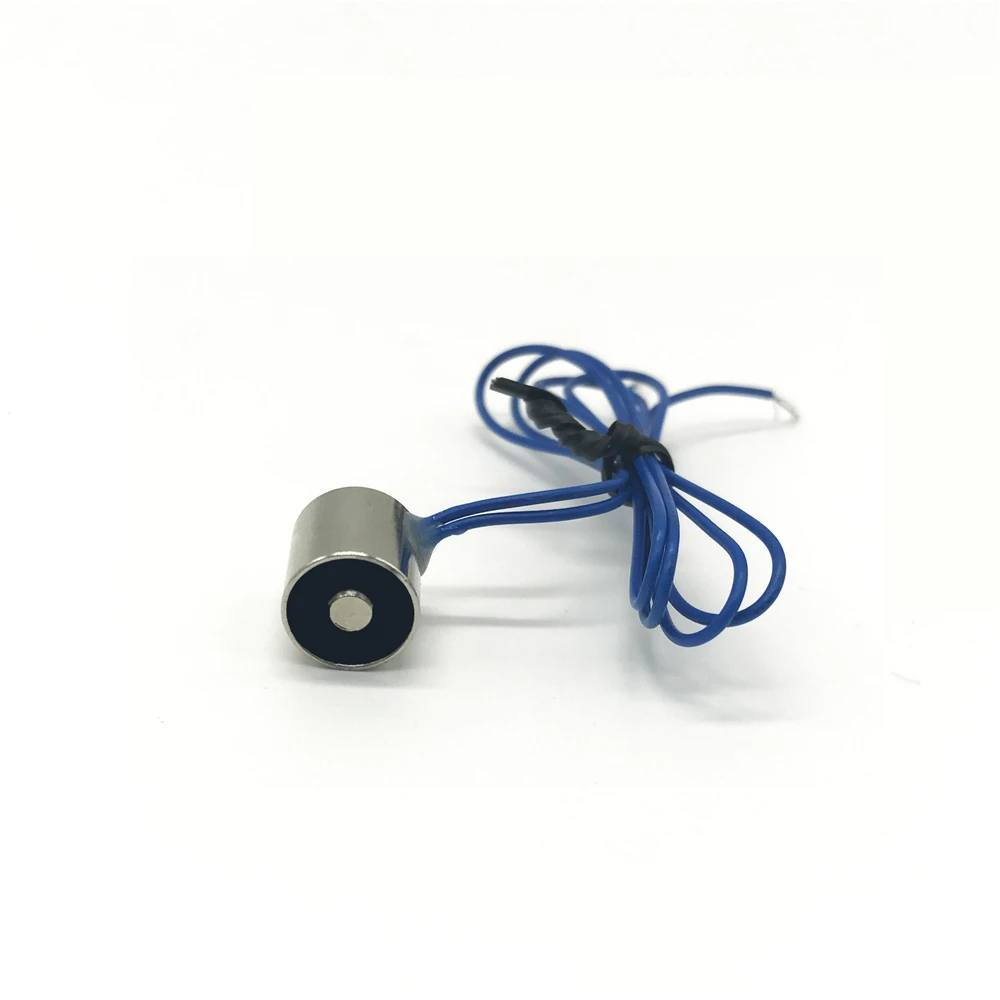 

F10/10 DC 12V 24V Solenoid Strong Sucker Holding Electric Neodymium Magnet Lifting 0.3KG 3N Cylinder Electromagnet round Mini