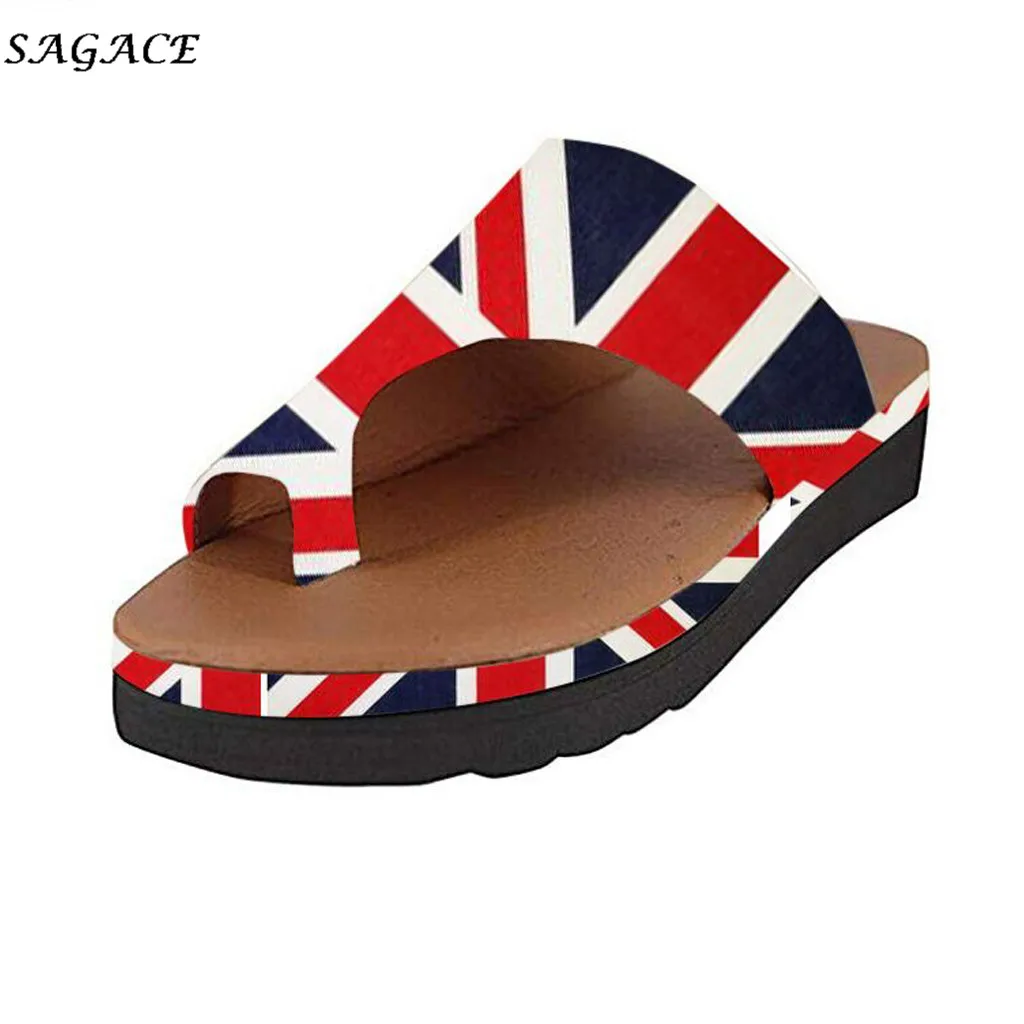 

SAGACE shoes woman Thick Bottomed Sandal Shoes Wedge Heel Sandals Clip Toe Summer Beach Shoes Flat Sandal Beach summer Sandals