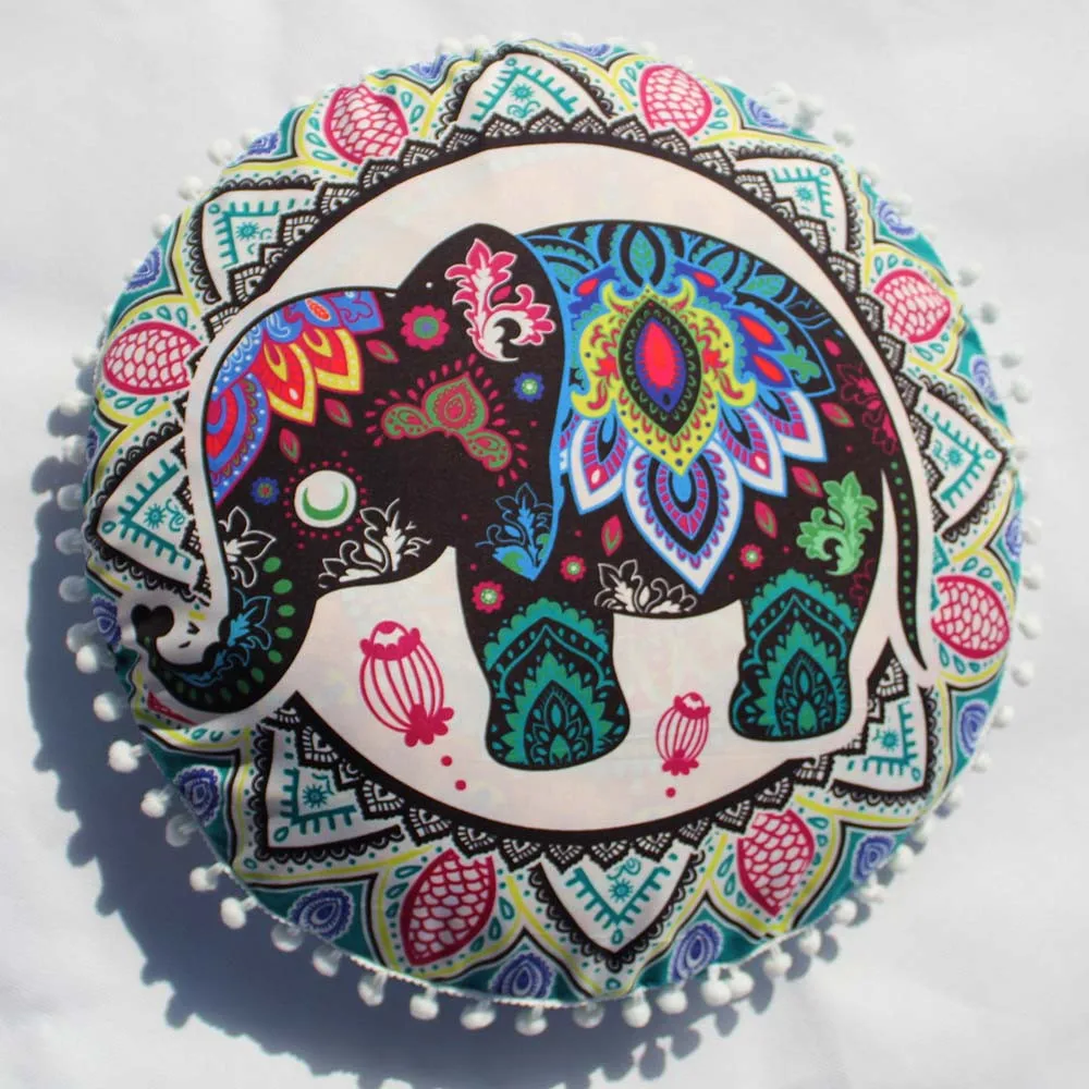 Mandala Round Pillow Case Elephant Home Bohemian Printed Cushion Cover Throw Pillows Decorative Pillows Cover Cushion Cover Aliexpress