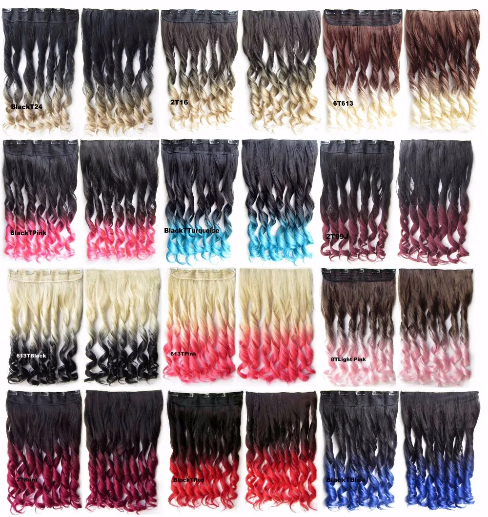 60 Cm 130g Long Weave Curly Ombre Hair Extension Womne ...