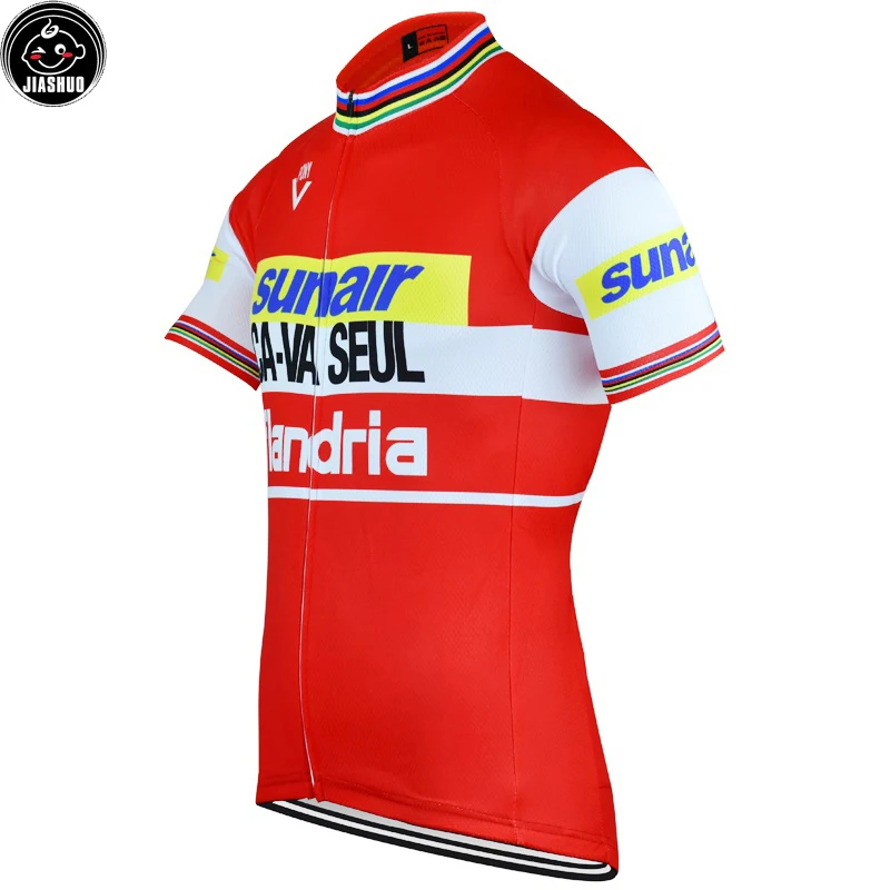

Red Classical Retro NEW Pro Team Bike Cycling Jersey Breathable Customized Jiashuo Road Mountain