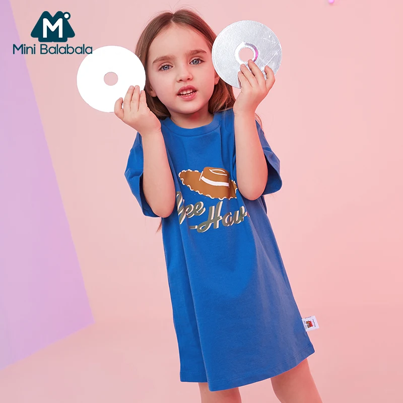 Детская Хлопковая футболка с коротким рукавом Mini balabalaBaby детская длинная круглым