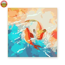 Картины нарисованные красками по номерам на холсте с рамкой нумерации краски по номерам наборы акриловые рыбы