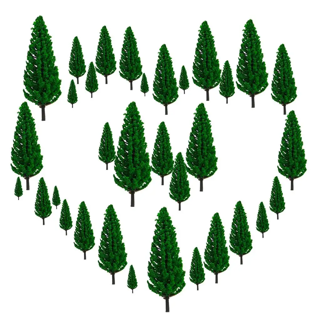 

20/33pcs 3.8-16cm(1.5-6.3inch) Height Pine Tree Model Sand Table Scenery Building Accessories for Ho 1:85 Scale Toy Train