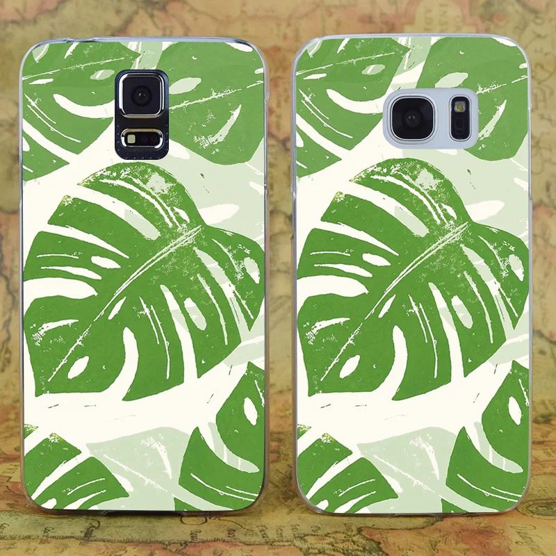E0165 Linocut лист шаблон прозрачный жесткий PC чехол для samsung Galaxy Note S 3 4 5 6 7 8 9 Mini Edge Plus |