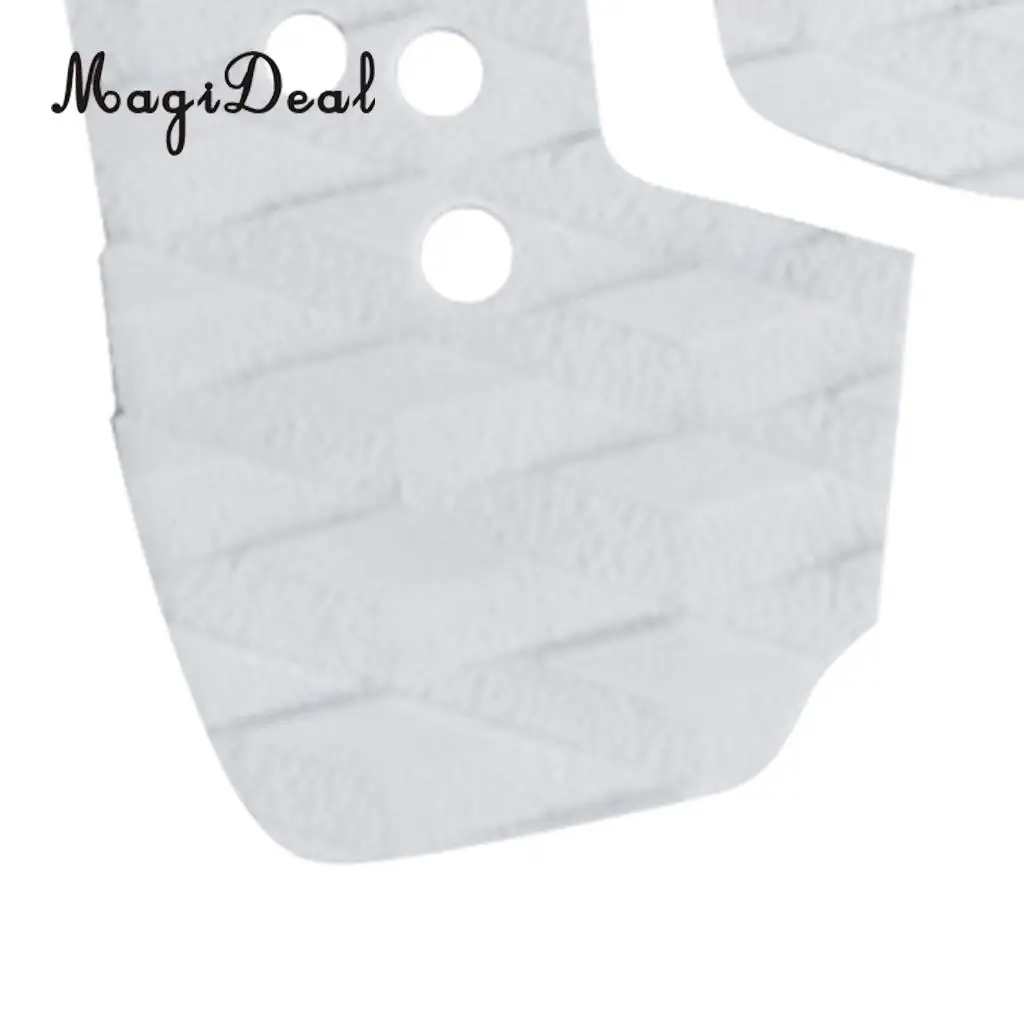 MagiDeal Top Quality 3Pcs Anti Slip EVA Surfboard Traction Tail Pads Surfing SUP Surf Deck Grips Mat Water Sport Accessory White