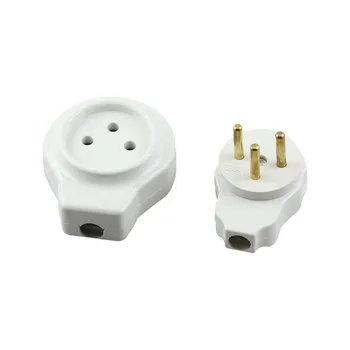 

2Pair Israel 3 Pin AC Electrical Power Rewireable Plug Male Female Socket Outlet Adaptor Adapter Wire Extension Cord Connector