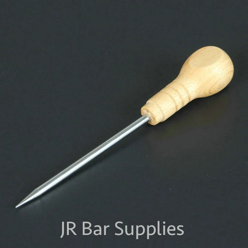 Professional Carbon Steel Ice Pick with Hardwood Handle, 7.3-Inch