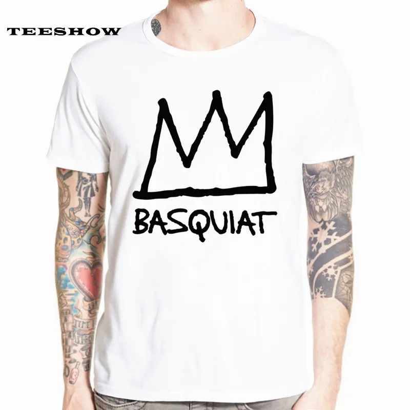 Мужская забавная Футболка с принтом Jean-Michel Basquiat унисекс Летняя Повседневная