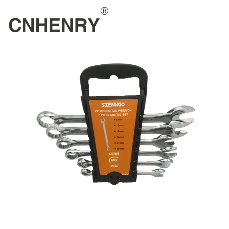 6PCS One Set 8 19 mm Combination Wrenches Set Automotive Tools Hand