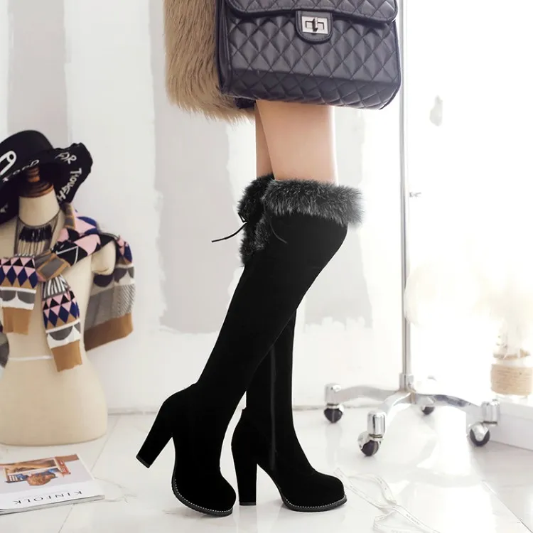

Big Size 9 10 11 12 thigh high boots knee high boots over the knee boots women ladies boots Side zipper with back lacing