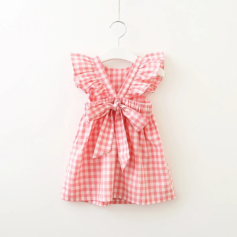 

Girls dress plaid bow halters dress kids dresses for girls girls clothes princess dress baby girl clothes