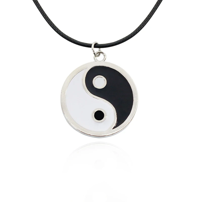 

Classic The Eight Trigrams Amulet Plated Silver Jewelry For Men Women Suspension Yin Yang Tai Chi Alloy Pendant Necklace