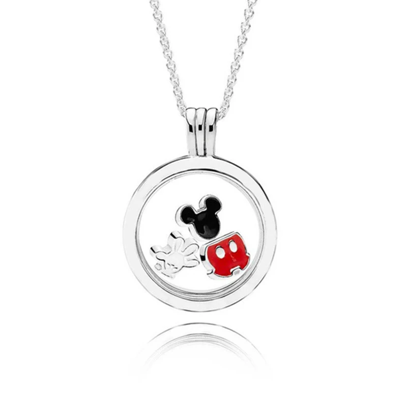

100% 925 Sterling Silver Floating Locket Set Fit Charm Original Fashion Charming Necklace Women Jewelry Gift
