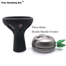 Алюминиевый сплав кальян серебро три отверстия уголь держатель тепла хранитель для кальяна, Sheesha, Chicha, Narguile аксессуары для чаши Caloud