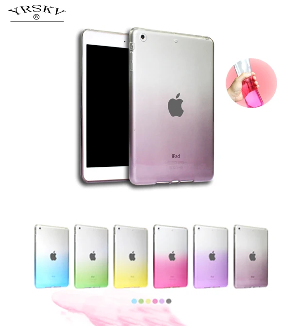 

Case for apple ipad mini 4 A1550`A1538 YRSKV gradient rainbow Transparent Ultra Slim Designer Tablet TPU Feel super soft shell